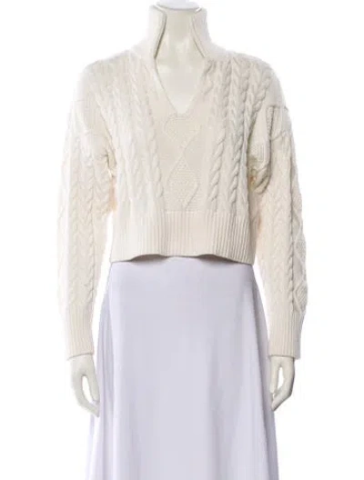 Pre-owned Sablyn Printed V-neck Sweater In Neutral