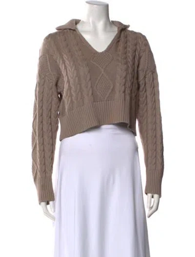 Pre-owned Sablyn Printed V-neck Sweater In Neutral