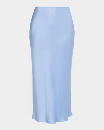 Sablyn Pull-on Silk Charmeuse Slip Skirt In Blue