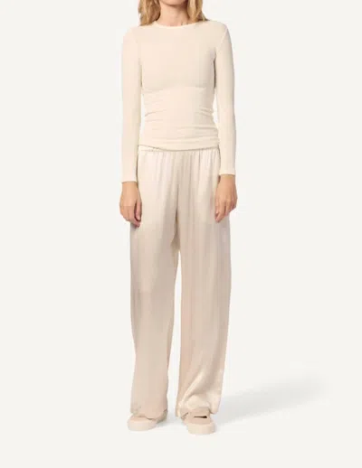 Sablyn Quincy Fitted Ribbed Long Sleeve Top In Gardenia In Neutral