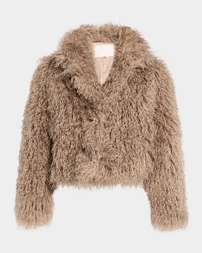 Sablyn Relaxed Faux Fur Coat In Eco Gravel