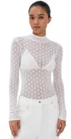 Sablyn Rhea Longsleeve Mock Neck Gardenia In White