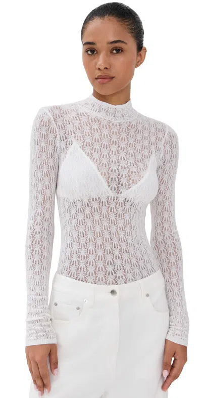 Sablyn Rhea Longsleeve Mock Neck Gardenia In White