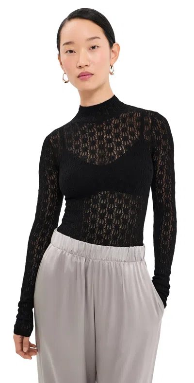 Sablyn Rhea Mock Neck Tee Black