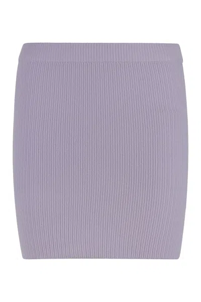 Sablyn Ribbed Cashmere Mini Skirt In Purple