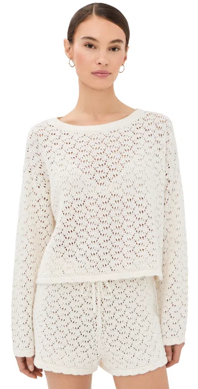 Sablyn Rosie Cropped Pullover Gardenia In White