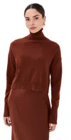 Sablyn Sable Turlteneck Cashmere Sweater Mahogany In Brown