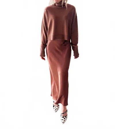 Sablyn Sable Turtleneck Sweater In Prairie Sand In Burgundy