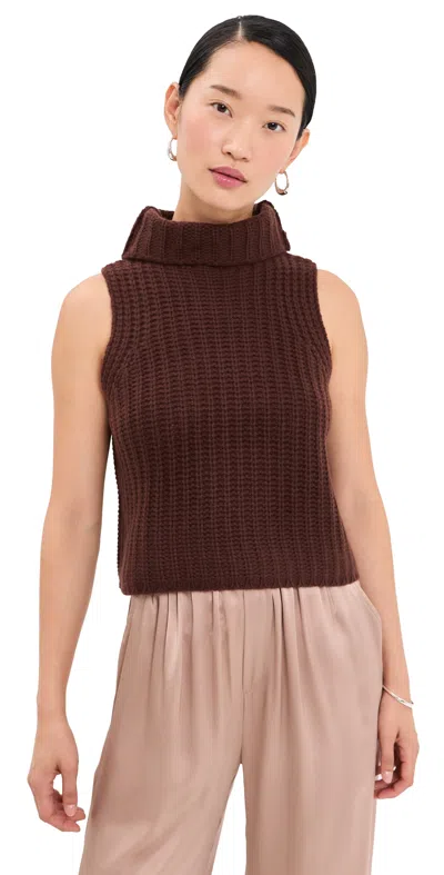 Sablyn Saige Cropped Cashmere Turtleneck Pullover Cinnabar