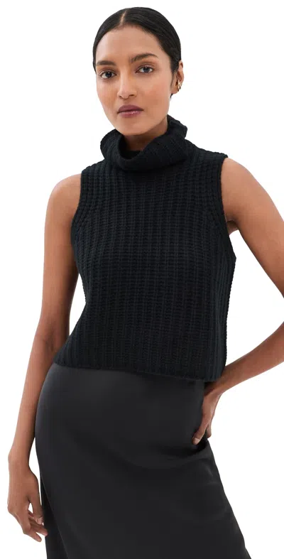 Sablyn Saige Cropped Turtleneck Cashmere Pullover Black