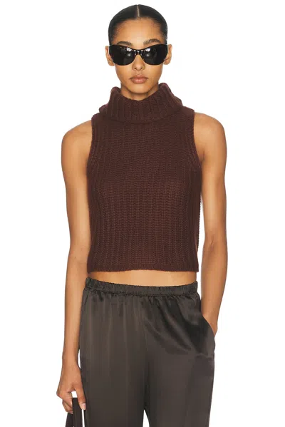 Sablyn Saige Cropped Turtleneck Top In Cinnabar