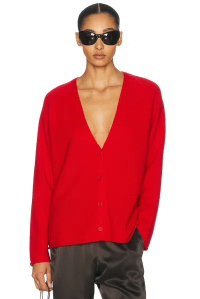 Sablyn Samson Relaxed Saddle Raglan Cardigan In Scarlet