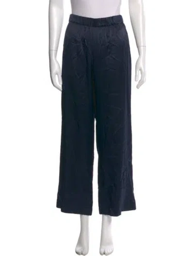 Pre-owned Sablyn Satin Wide Leg Pants In Blue