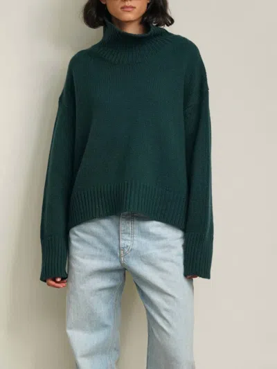 Sablyn Scarlett Mock Neck Drop Shoulder Sweater In Sacramento In Green