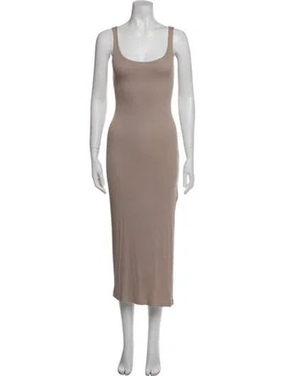 Pre-owned Sablyn Scoop Neck Long Dress In Neutral