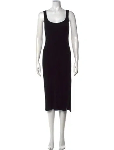 Pre-owned Sablyn Scoop Neck Midi Length Dress In Black
