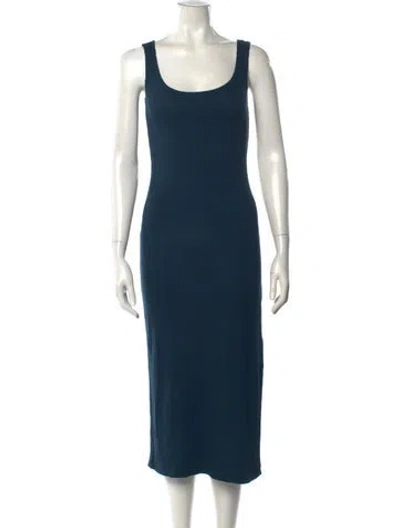Pre-owned Sablyn Scoop Neck Midi Length Dress In Blue