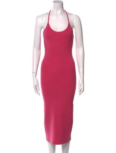 Pre-owned Sablyn Scoop Neck Midi Length Dress In Pink