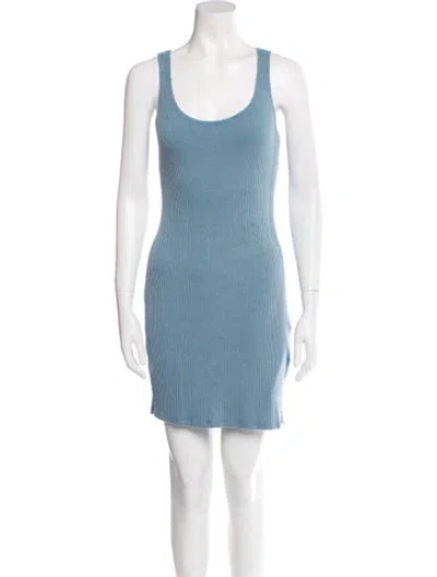 Pre-owned Sablyn Scoop Neck Mini Dress In Blue