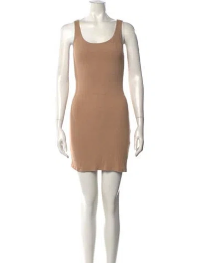 Pre-owned Sablyn Scoop Neck Mini Dress In Brown