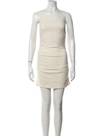 Pre-owned Sablyn Scoop Neck Mini Dress In Neutrals