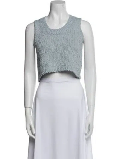 Pre-owned Sablyn Scoop Neck Sleeveless Crop Top In Gray