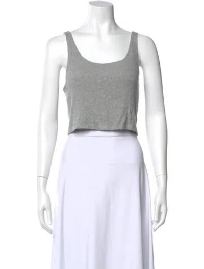 Pre-owned Sablyn Scoop Neck Sleeveless Crop Top In Gray