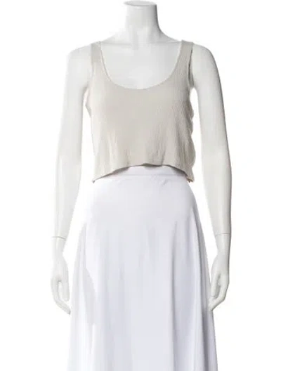 Pre-owned Sablyn Scoop Neck Sleeveless Crop Top In Neutral