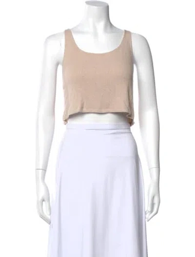 Pre-owned Sablyn Scoop Neck Sleeveless Crop Top In Neutral