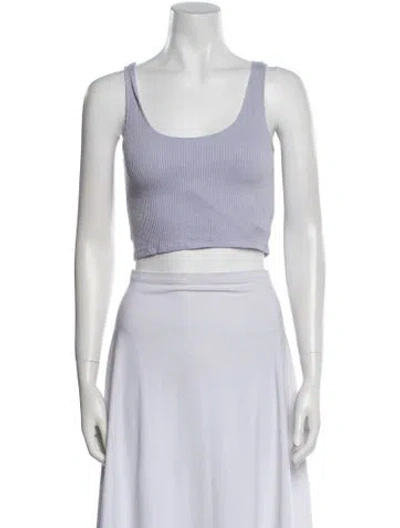 Pre-owned Sablyn Scoop Neck Sleeveless Crop Top In White