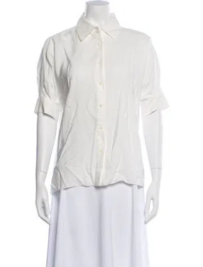 Pre-owned Sablyn Short Sleeve Button-up Top In Gray