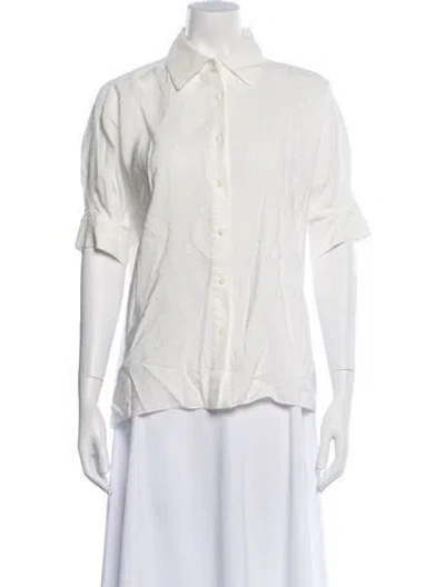 Pre-owned Sablyn Short Sleeve Button-up Top In Gray