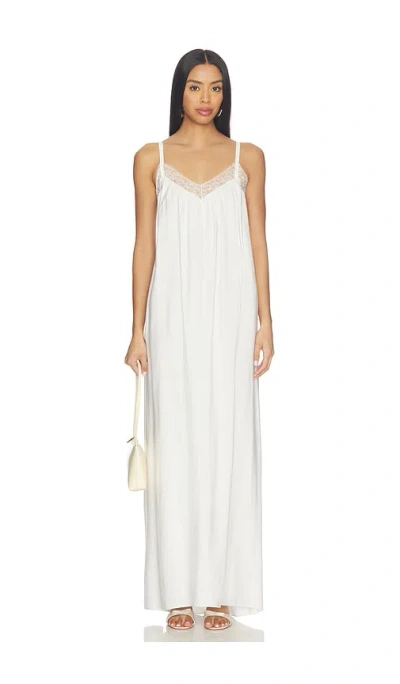Sablyn Sigrid Relaxed V-neck Dress With Lace In White