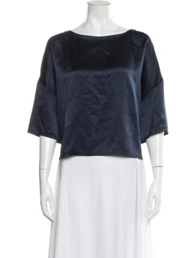 Pre-owned Sablyn Silk Crew Neck Top In Blue