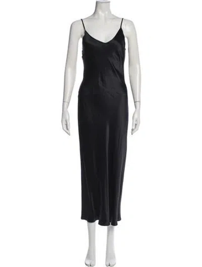 Pre-owned Sablyn Silk Long Dress In Black