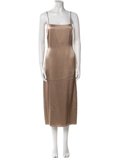 Pre-owned Sablyn Silk Long Dress In Brown