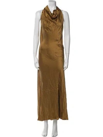 Pre-owned Sablyn Silk Long Dress In Brown