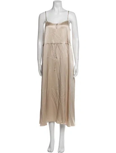 Pre-owned Sablyn Silk Long Dress In Neutral