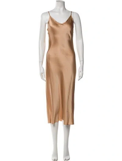 Pre-owned Sablyn Silk Long Dress In Neutral