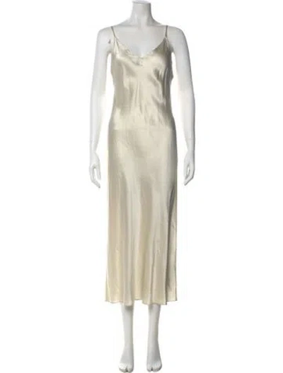 Pre-owned Sablyn Silk Long Dress In Neutral