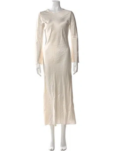 Pre-owned Sablyn Silk Long Dress In Neutral