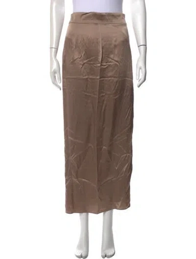 Pre-owned Sablyn Silk Long Skirt In Brown
