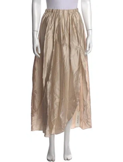 Pre-owned Sablyn Silk Long Skirt In Neutrals
