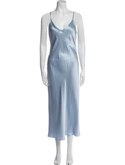 Pre-owned Sablyn Silk Midi Length Dress In Blue