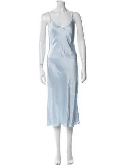 Pre-owned Sablyn Silk Midi Length Dress In Blue