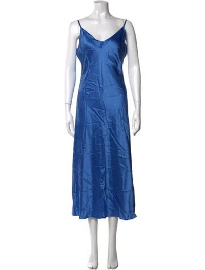 Pre-owned Sablyn Silk Midi Length Dress In Blue