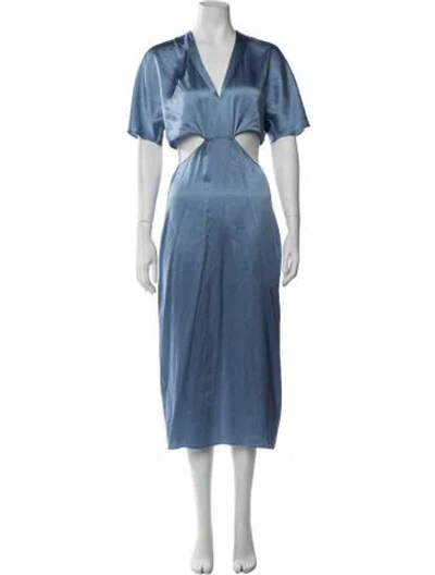 Pre-owned Sablyn Silk Midi Length Dress In Blue