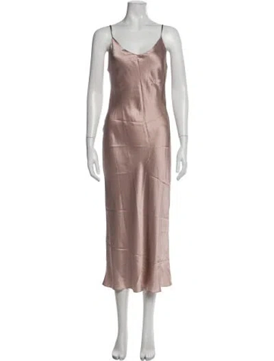 Pre-owned Sablyn Silk Midi Length Dress In Brown
