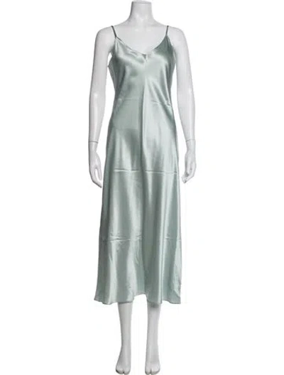 Pre-owned Sablyn Silk Midi Length Dress In Green