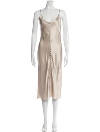 Pre-owned Sablyn Silk Midi Length Dress In Neutral